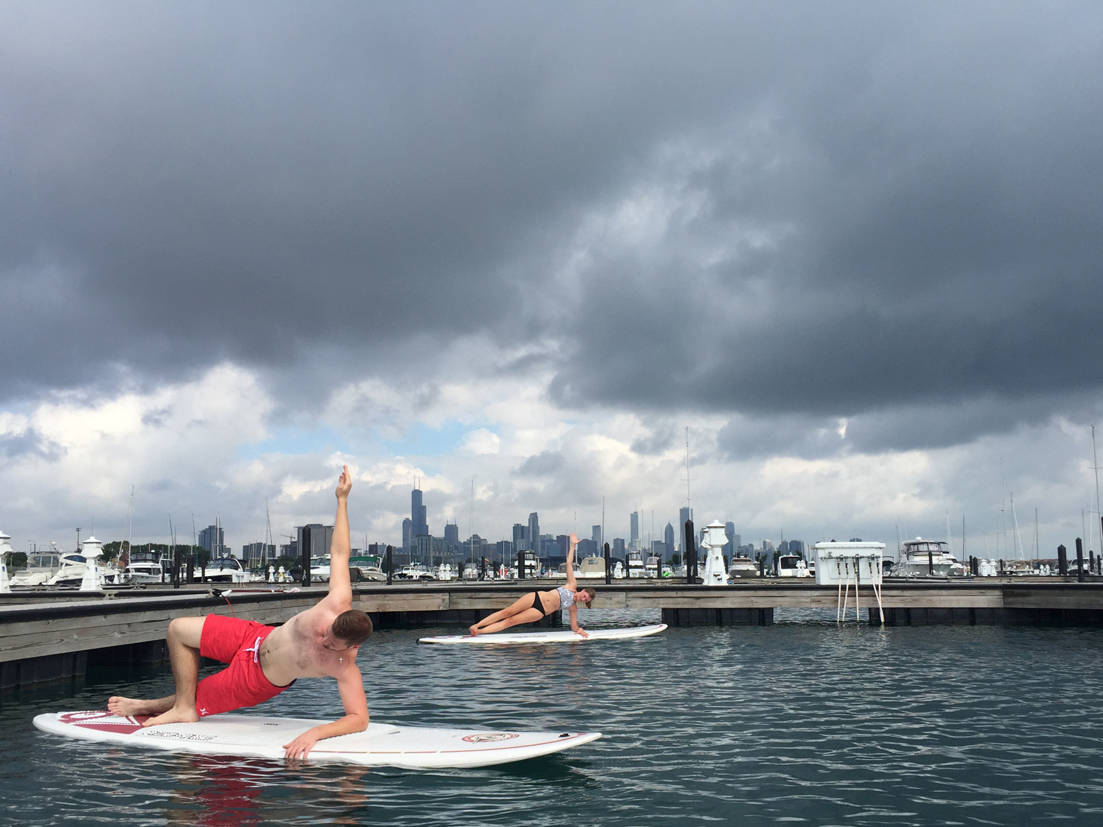 Royal Pigeon Yoga SUP Yoga in Chicago 31st St Harbor